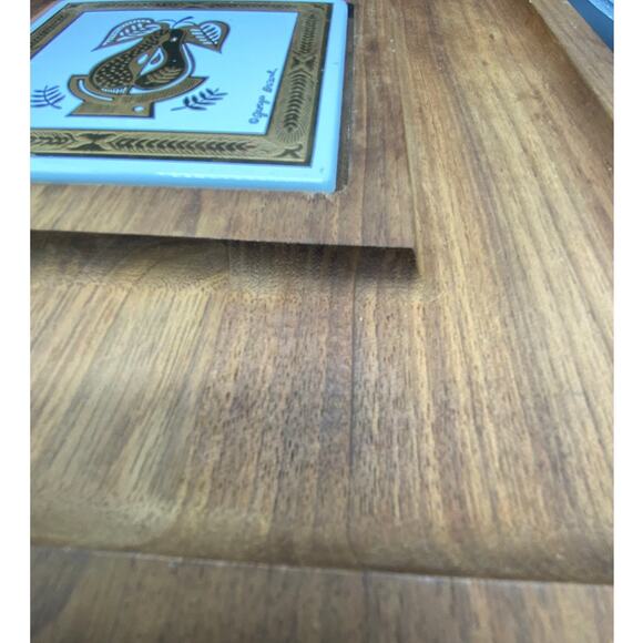 Vintage Georges Briard Teak Charcuterie Signed Briard Tile 60s Danish Modern - Picture 4 of 10